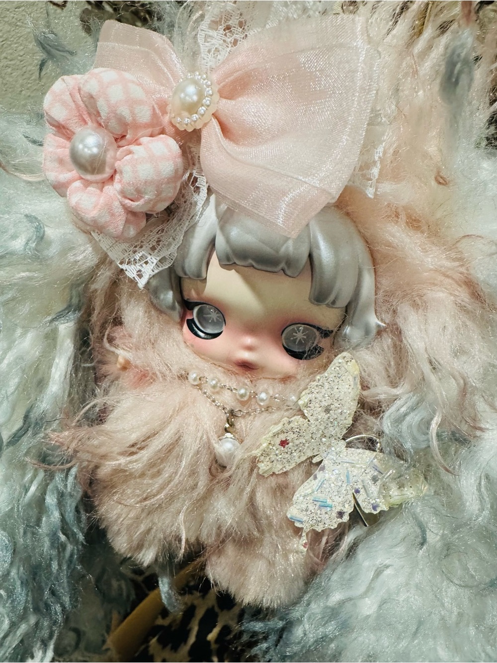 Custom Skullpanda Bunny Bag Charm with Accessories - Picture 3 of 11